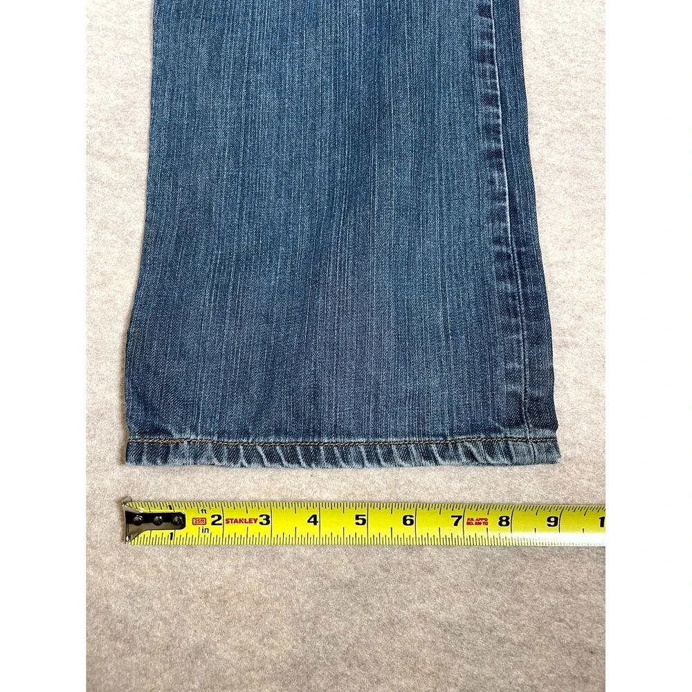 Levis 501 Original Fit Jeans Mens 44x30 Blue Whiskered Denim Cotton Straight Leg